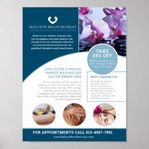 Poster Promo de tratamento do centro de massagem de Spa
