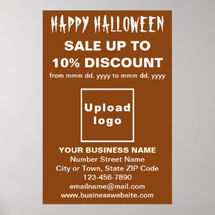 Poster Promoção de Halloween de Negócios em Cartaz Marrom