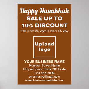 Poster Promoção de Hanukkah de Negócios em Cartaz Marrom