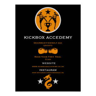 Pôster Promoção de Negócios de Kickboxer Muay Thai