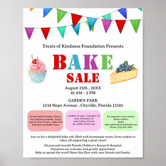 Poster Promoção de Venda de Bolos ou Tortas Modernas (Frente)