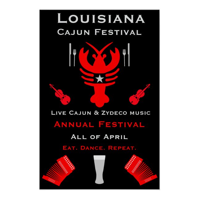 Pôster Promoção do Festival Cajun (Frente)