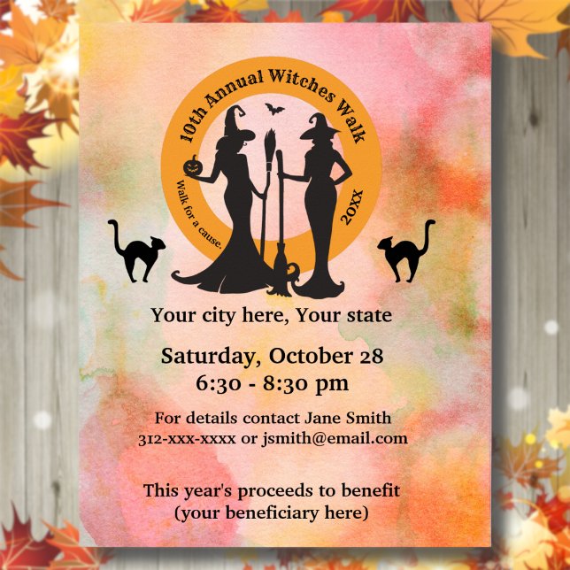 Poster Promocional de Eventos de Caminhada das Bruxas (Criador carregado)
