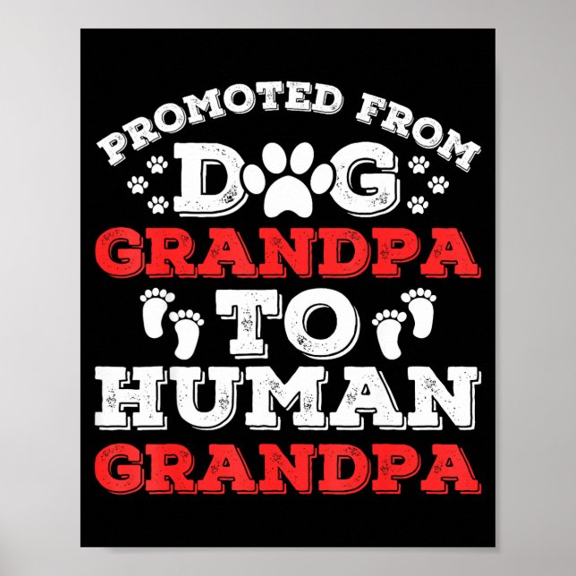 Poster Promoted From Dog Grandpa To Human Grandpa Funny N (Frente)