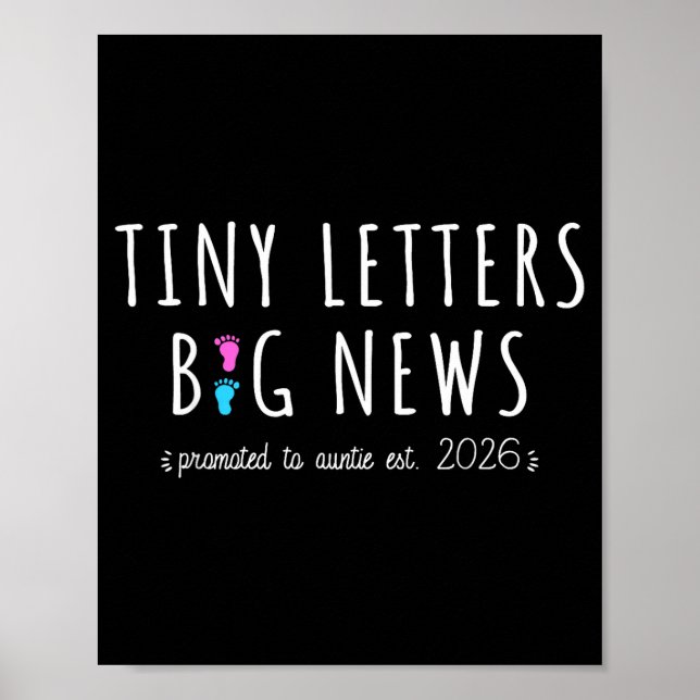 Poster Promoted To Auntie 2026 Baby Announcement First Ti (Frente)