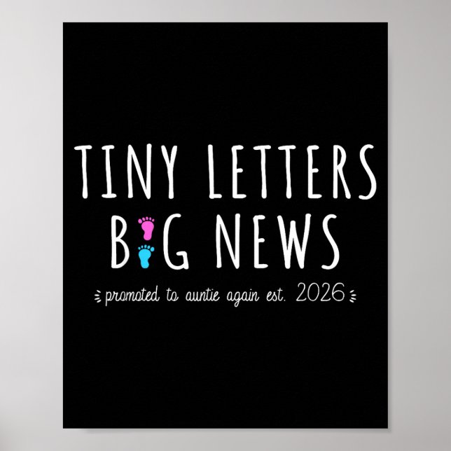 Poster Promoted To Auntie Again 2026-2nd Baby Announcemen (Frente)