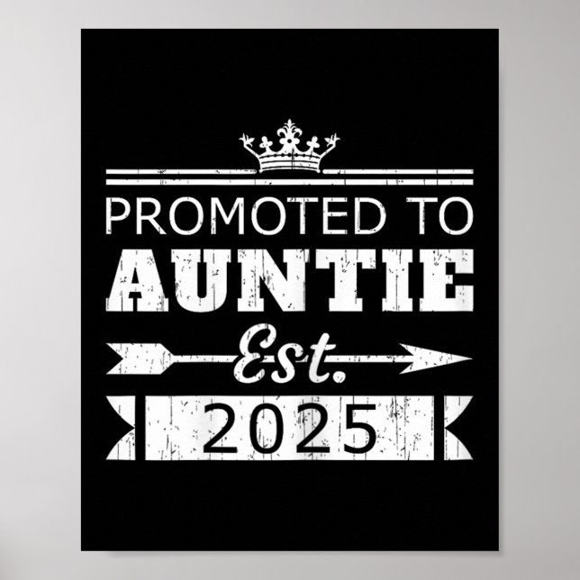 Poster Promoted To Auntie Est 2025 Funny New Aunt Reveal  (Frente)