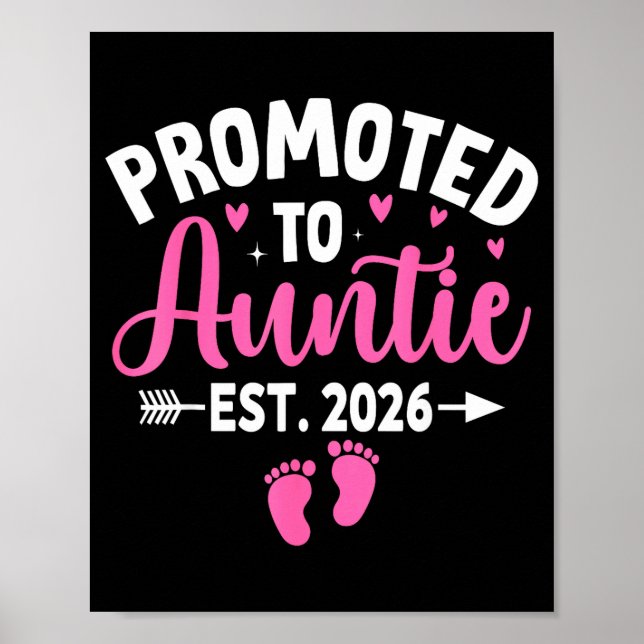 Poster Promoted To Auntie Est. 2026 Aunt 2026 New Auntie  (Frente)