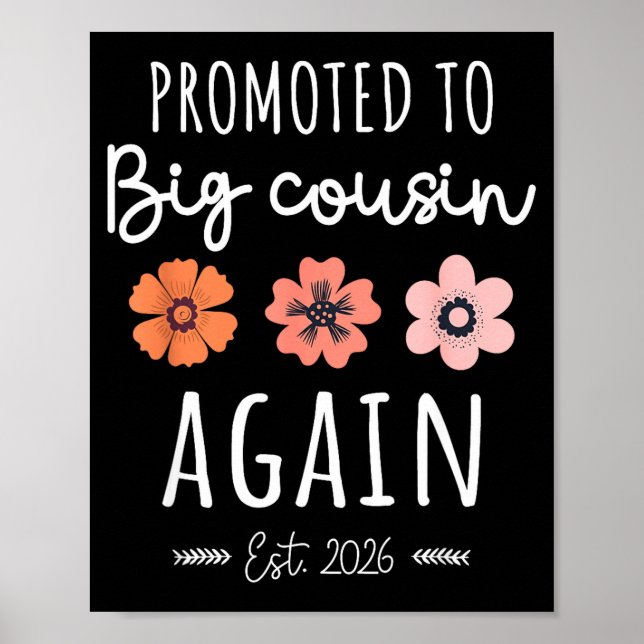 Poster Promoted To Big Cousin Again 2026 2nd Pregnancy An (Frente)