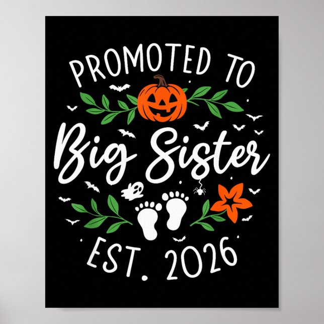 Poster Promoted To Big Sister 2026 Pregnancy Announcement (Frente)