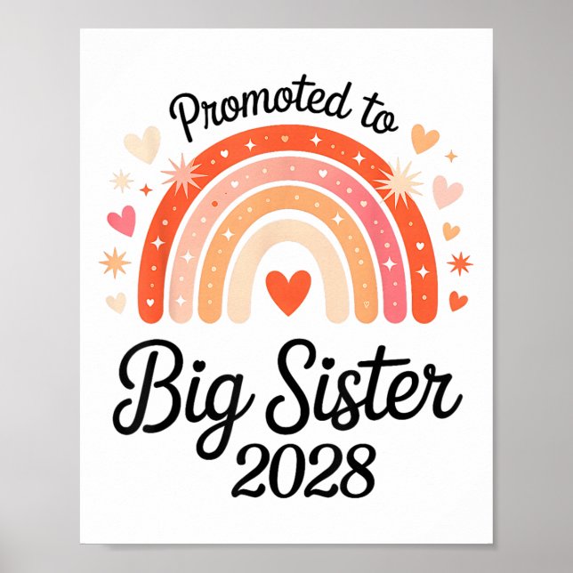 Poster Promoted To Big Sister 2028 New Baby Pregnancy Ann (Frente)