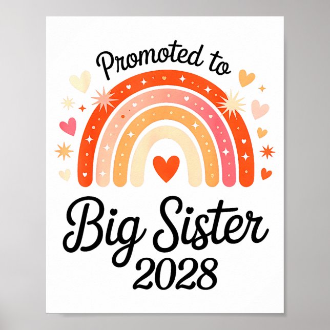 Poster Promoted To Big Sister 2028 New Baby Pregnancy Ann (Frente)