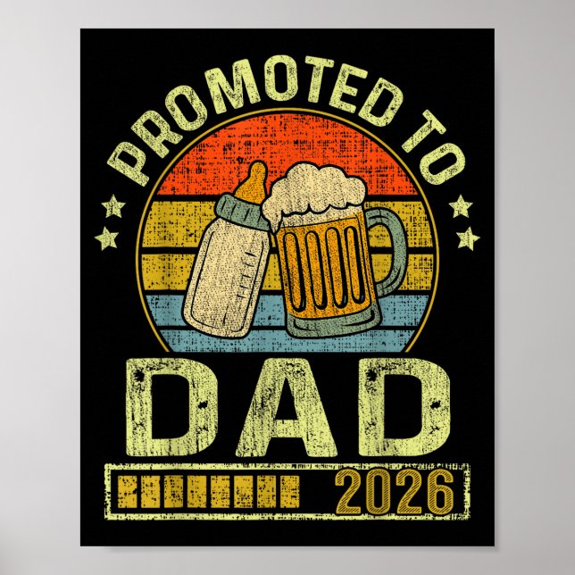 Poster Promoted To Dad 2026 Expecting Baby Funny Soon To  (Frente)