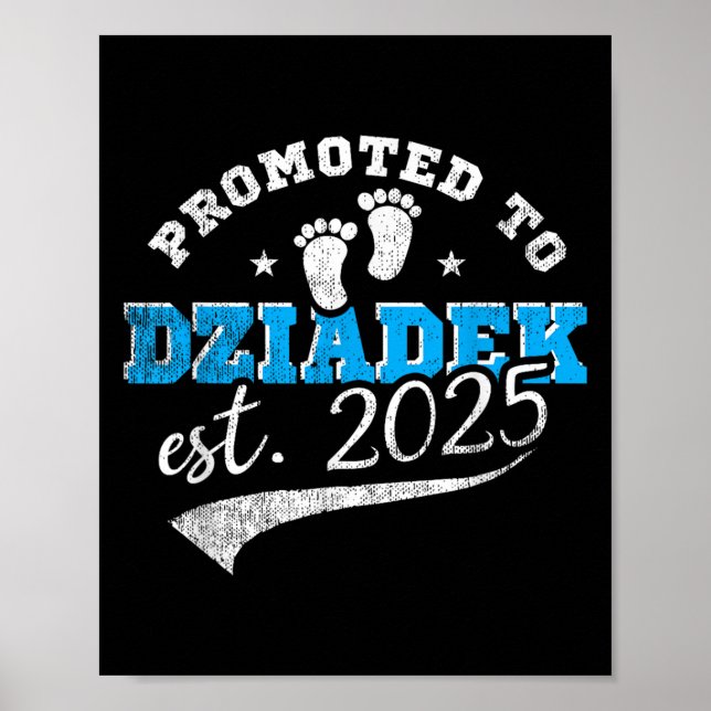 Poster Promoted To Dziadek Est 2025 Proud New Grandpa Vin (Frente)