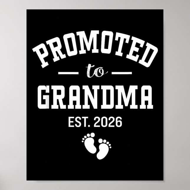 Poster Promoted To Grandma 2026 First Time Grandmother Wo (Frente)