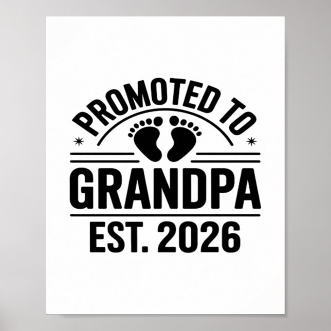 Poster Promoted to Grandpa, Est. 2026, Funny New Grandpa  (Frente)