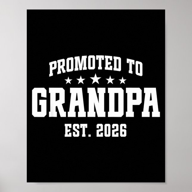 Poster Promoted To Grandpa Est. 2026 Grandparent Baby Ann (Frente)