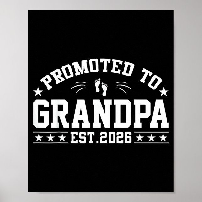 Poster Promoted To Grandpa Est. 2026 Grandparents Grandpa (Frente)