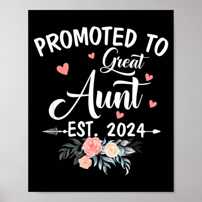 Poster Promoted To Great Aunt Est 2024 Soon To Be Aunt Fl (Frente)