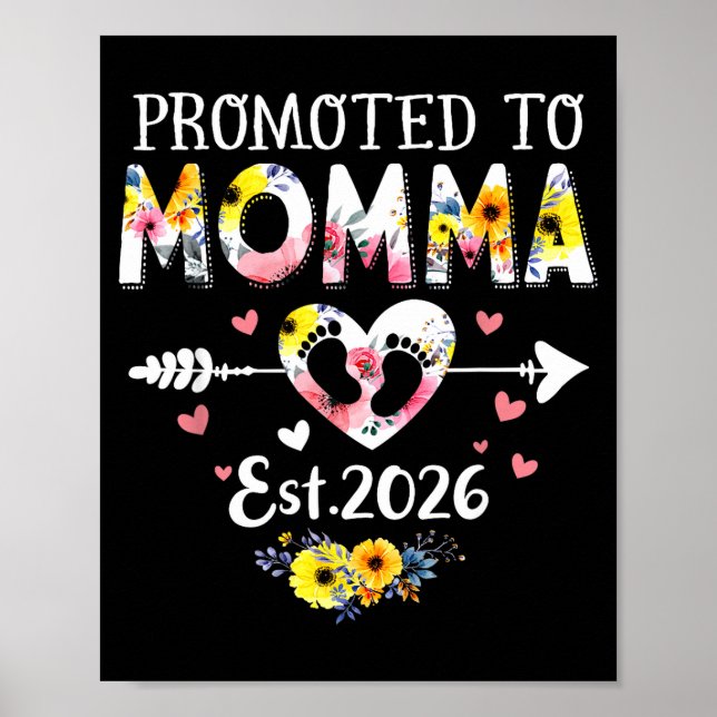 Poster Promoted To Momma 2026 First Time New Grandma Preg (Frente)