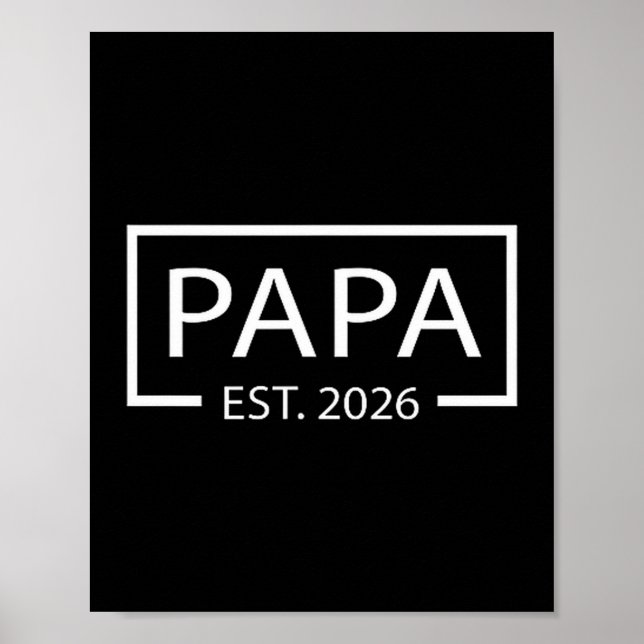 Poster Promoted To Papa Est 2026 Baby Announcement Cket  (Frente)
