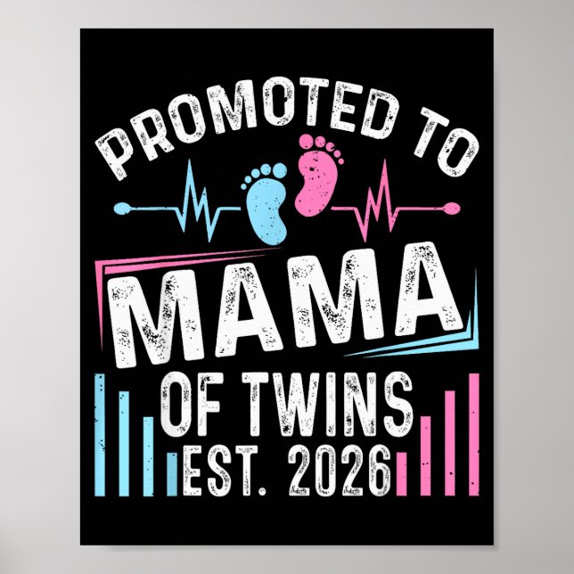 Poster Promovida a Mamãe de Gêmeos Est 2026 Chuveiro de B (Frente)
