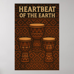 Poster Prompt 42, Heartbeat of the Earth, Vintage Art
