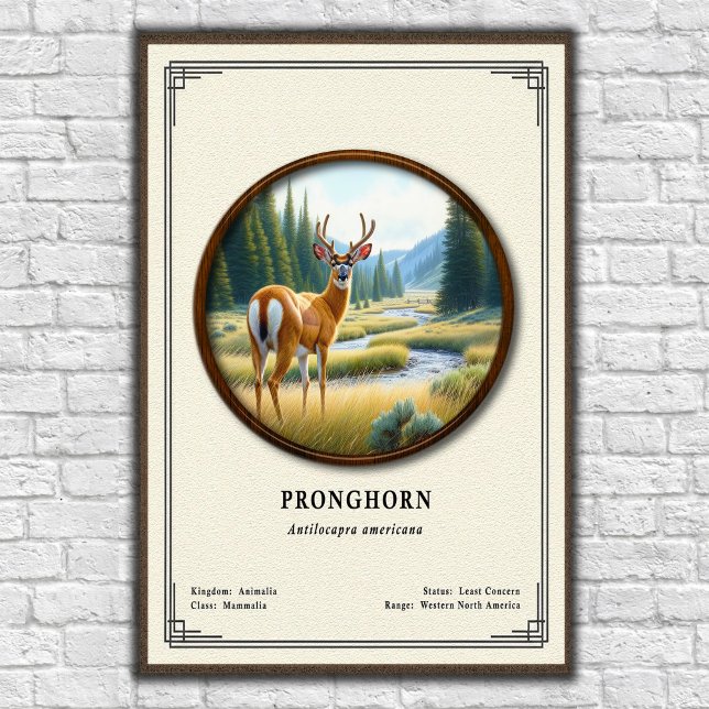 Poster Pronghorn (American Antelope) Zoology Series (Criador carregado)