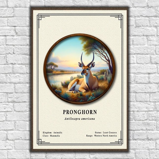 Poster Pronghorn (American Antelope) Zoology Series (Criador carregado)