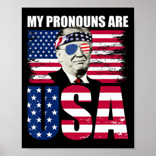 Poster Pronomes São EUA Donald Trump Patriótico 4 De Julh