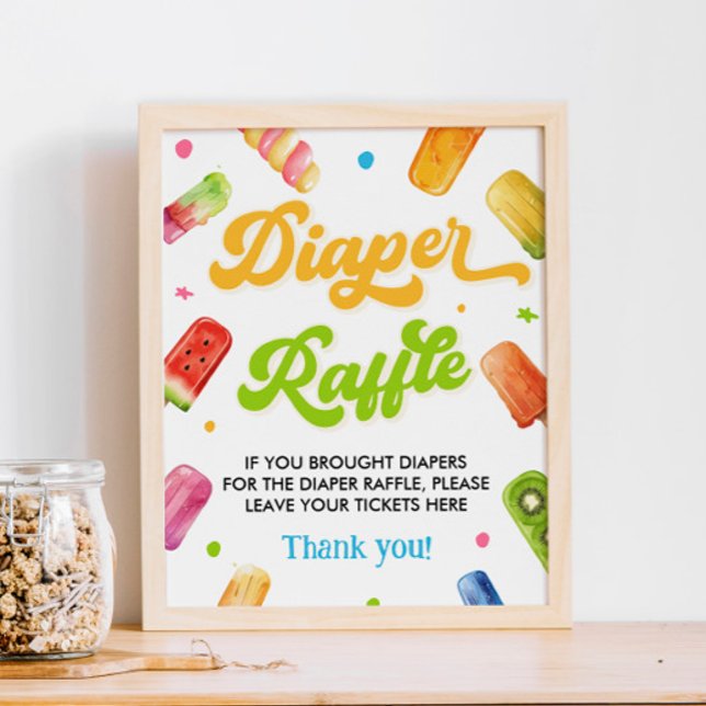 Poster Pronta para Chá de fraldas Fralda Raffle (Criador carregado)
