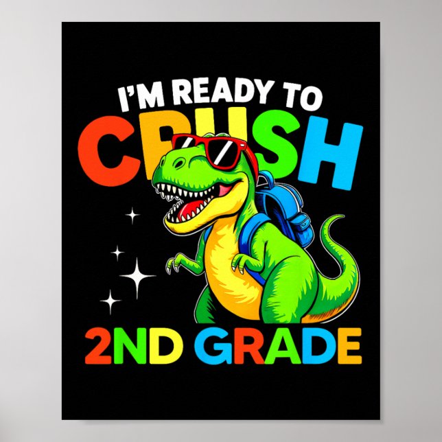 Poster Pronto Para Dominar o 2º Ano Dinossauro Primeiro D (Frente)