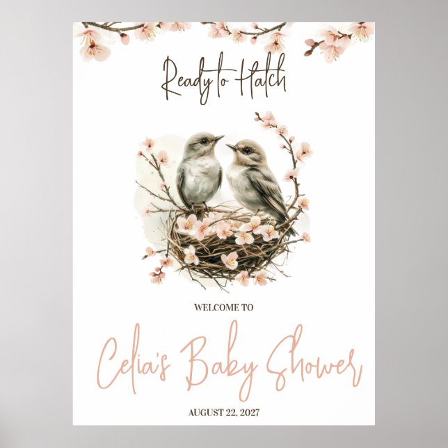 Poster Pronto para o Hatch! Boas-vindas ao Chá de fraldas (Frente)