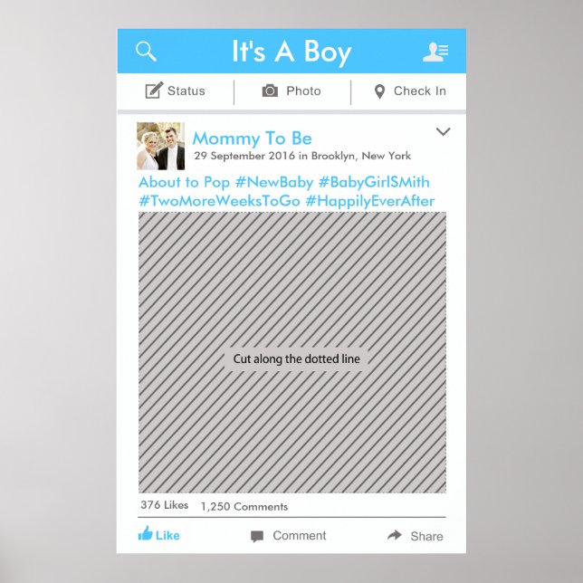 Pôster Prop de Foto de Quadro do Partido de Mídia Social (Frente)