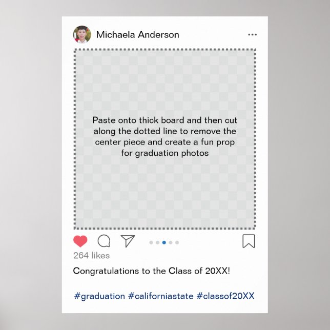 Poster Prop de Foto Personalizada para Graduação de Insta (Frente)