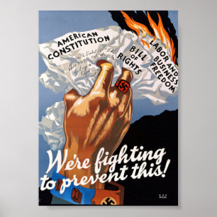 Poster Propaganda Americana Contra o Nazismo