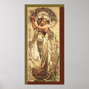 Pôster Propaganda da bebida de Nouveau da arte