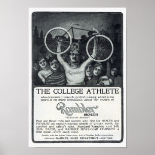 Poster Propaganda da bicicleta do passeador cerca de 1901