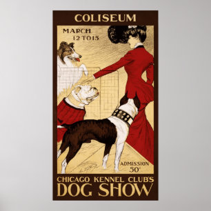 Pôster Propaganda da exposição de cães de Chicago do