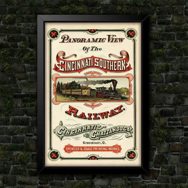 Poster Propaganda da Rota de Trem de Cincinnati Ornamenta (Criador carregado)