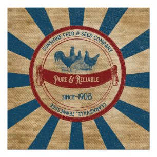 Pôster Propaganda das galinhas da alimentação da luz do