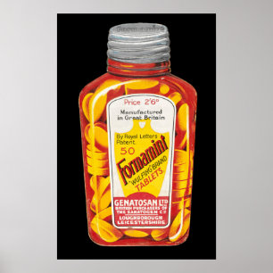Pôster Propaganda das tabuletas médicas de Formamint do