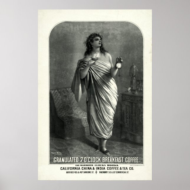 Poster Propaganda de Café Vintage 1896 (Frente)