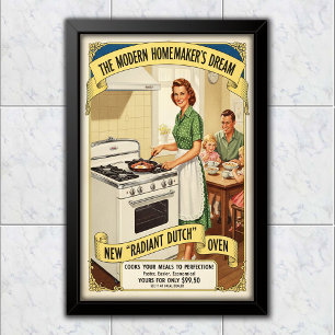 Poster Propaganda de Forno Holandês Radioso Vintage de 19
