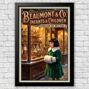 Poster Propaganda de moda infantil vintage dos anos 1920