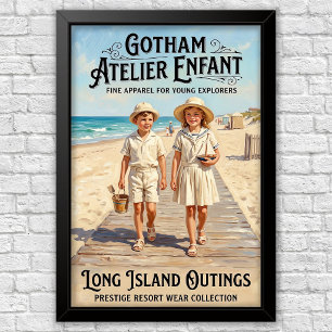 Poster Propaganda de Moda Infantil Vintage dos Anos 1920