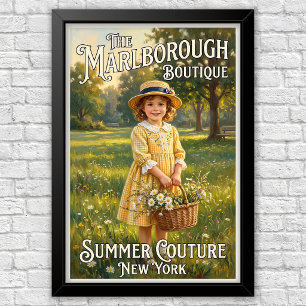 Poster Propaganda de moda infantil vintage dos anos 1920