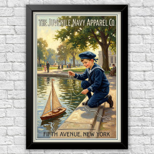 Poster Propaganda de moda infantil vintage dos anos 1920