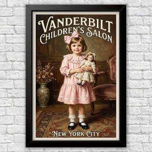 Poster Propaganda de moda infantil vintage dos anos 1920