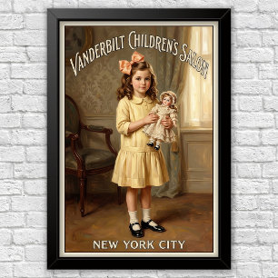Poster Propaganda de moda infantil vintage dos anos 1920